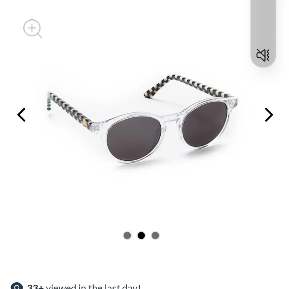 MacKenzie-Childs Black and White Sunglasses bag matches glasses uv